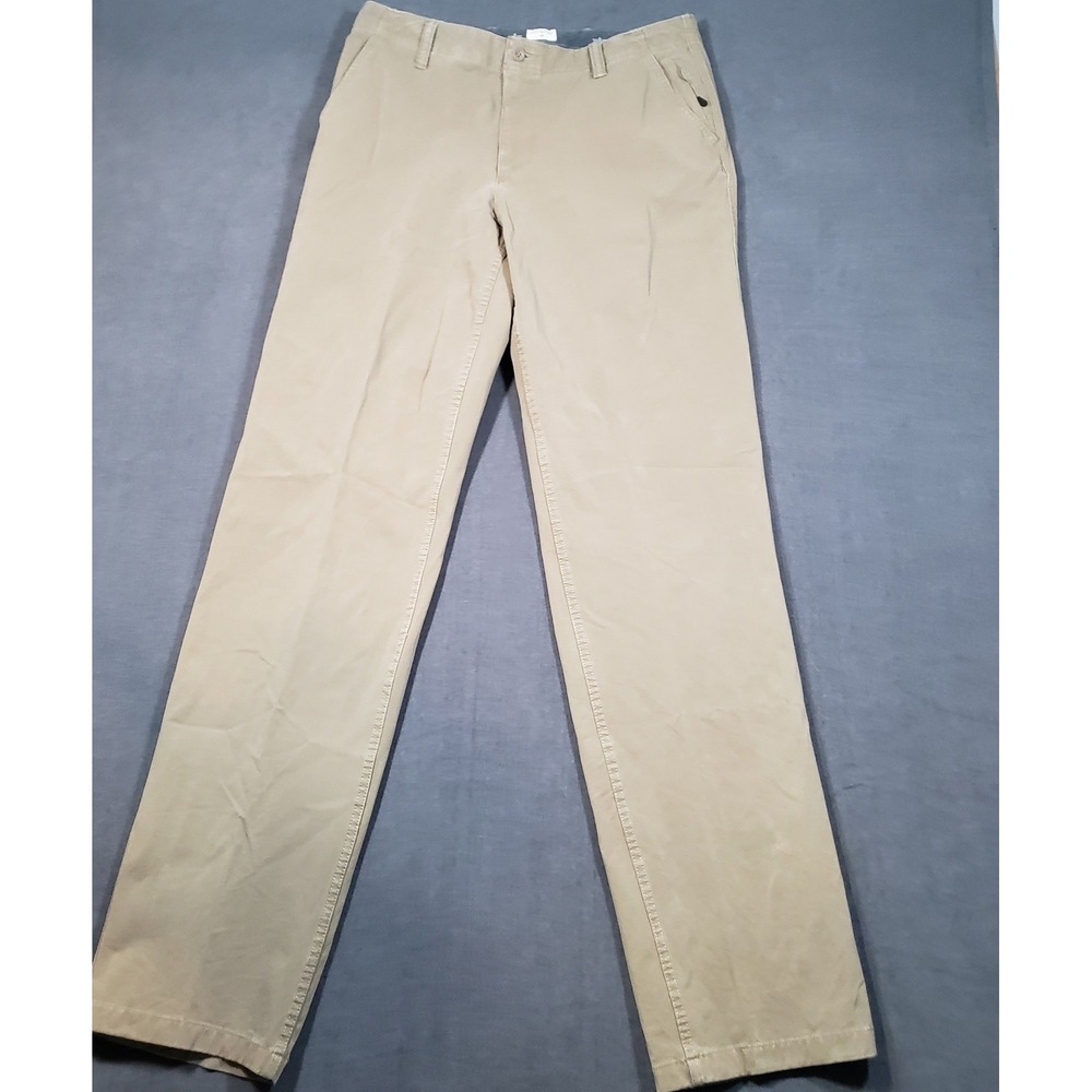 Dockers Chino Pants Mens W34 L38 Tan Khaki Cotton Blend Stretch Straight Leg